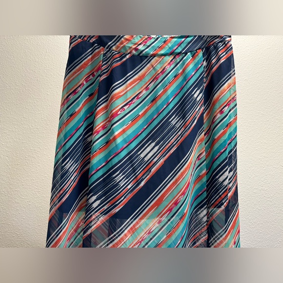 Maurices Striped Maxi Skirt Slits Lined Lightweight Multi Color Medium - Picture 7 of 9